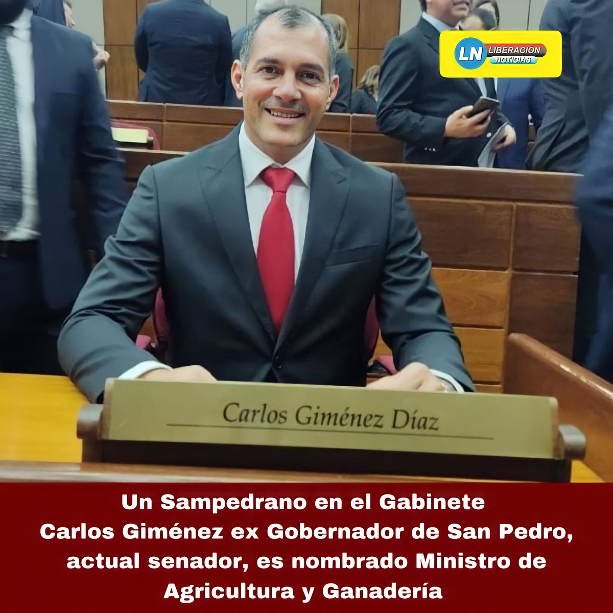 LibeNoticias's tweet photo. El nacido en Hugua Rey,  criado en Choré departamento de San Pedro, ex intendente municipal de Choré y ex Gobernador de San Pedro, llega a unos de los ministerios más importantes en el gabinete de Santiago Peña . https://t.co/WGRregdoLM