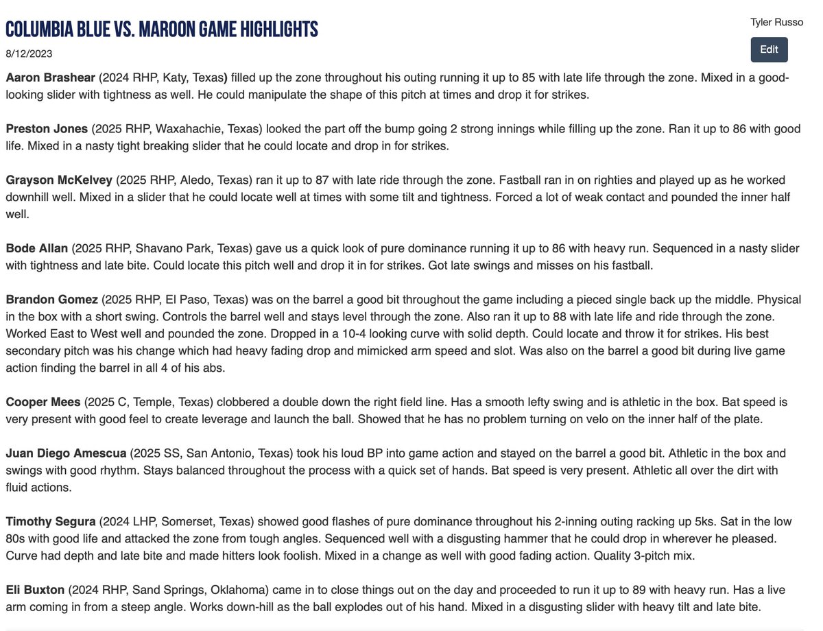 2023 South Top Prospect Games @ Texas A&amp;M

Game Highlights Below

See All Scout Blogs Here: perfectgame.org/Events/EventBl…