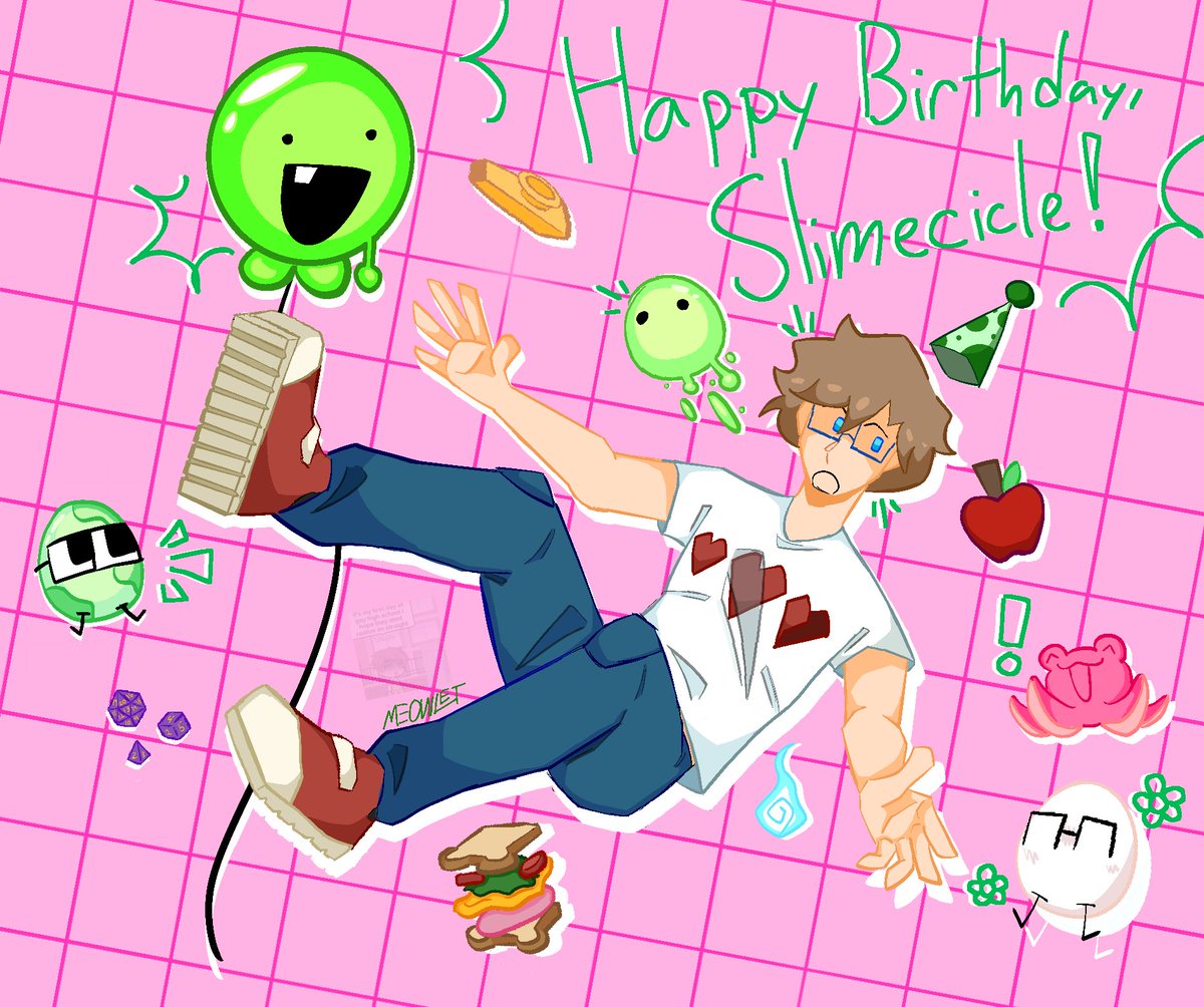Pixlllated's tweet photo. Happy birthday, Slimecicle! Your content always makes me smile, and I hope today is a good one! 

(Rts are very appreciated) 
#DiaSlime #slimeciclefanart #slimeciclebirthday #Slimecicle https://t.co/oMy0Ugvqk2