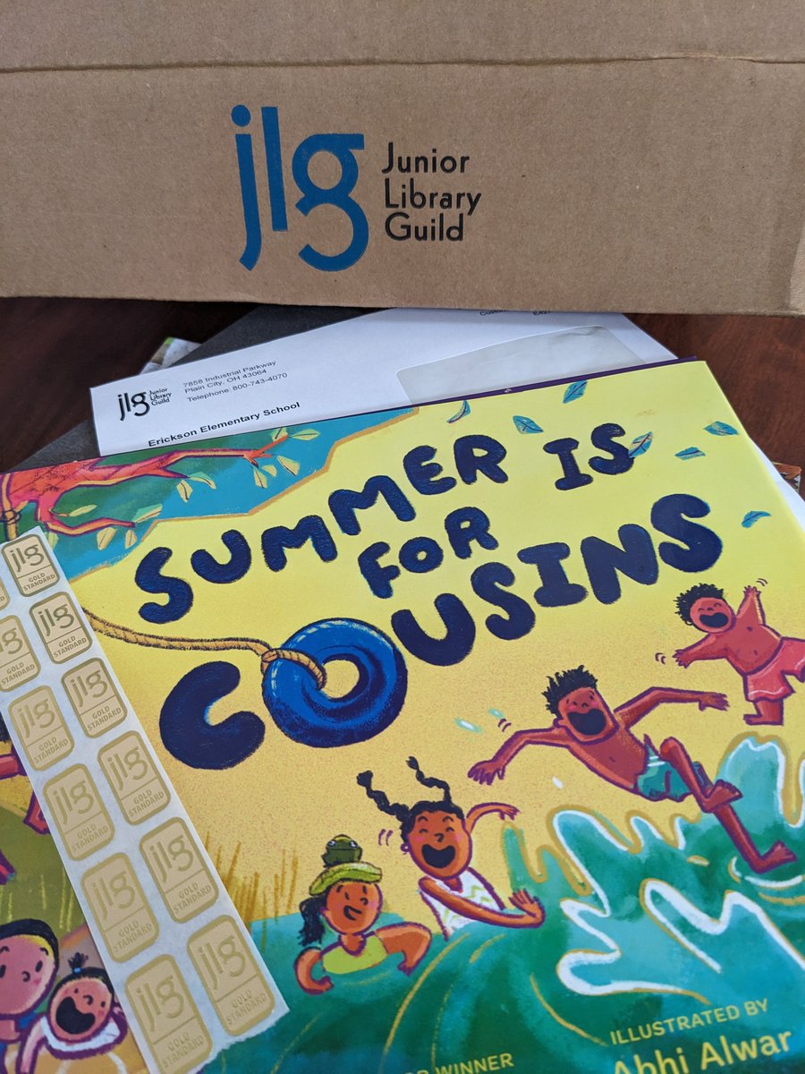 I was opening my monthly @JrLibraryGuild box...what do I see?? @D13Eagles alumni @abhi_alwar's newest picture book! Puts a smile on my face! Thank you for encouraging kids to love reading!