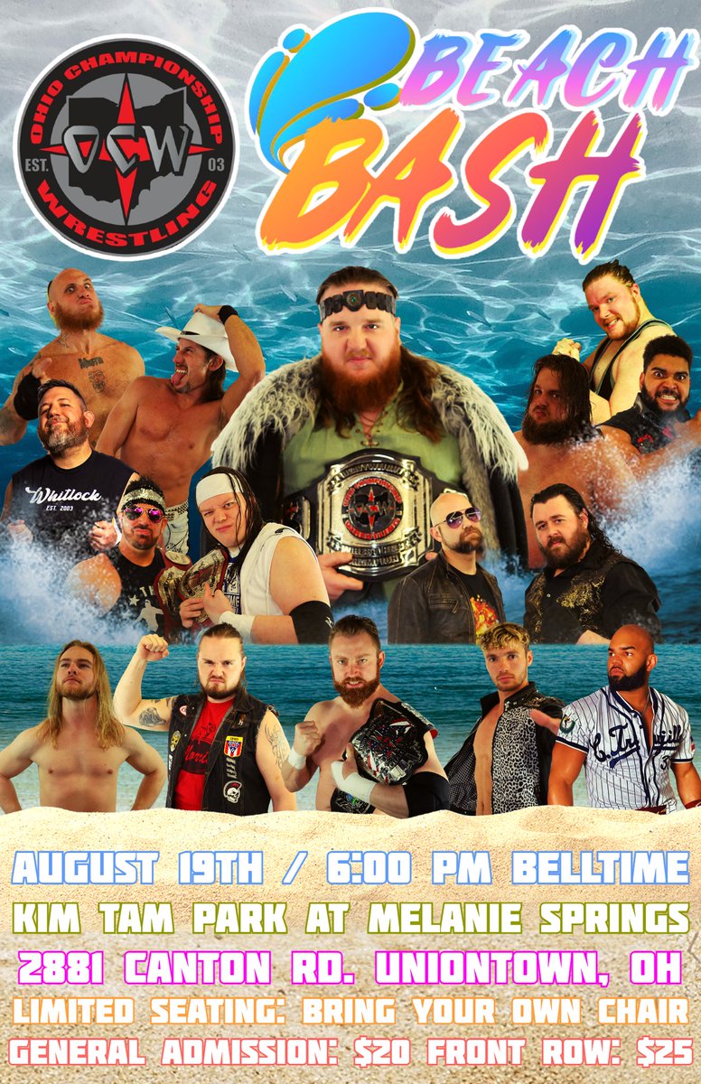 Join us TONIGHT @ Kim Tam Park at Melanie Springs (2881 Canton Rd. Uniontown, OH) for Beach Bash 4! There is very limited seating so we highly encourage everyone to please bring their own chair! Seating begins at 5PM, event begins at 6PM!