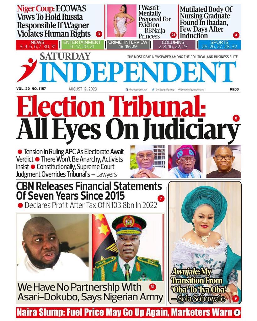 Nigerians are watching, waiting patiently. Justice ⚖️ must be done ✅
@NGCourtofAppeal  @SupremeCourtNg  @inecnigeria 
 #TinubuMUSTbeDisqualified 
#AllEyesOnJusticeTsammani 
#AllEyesOnTheJudiciary 
#JudiciaryOnTrial 
#JudiciaryGiveUsDate