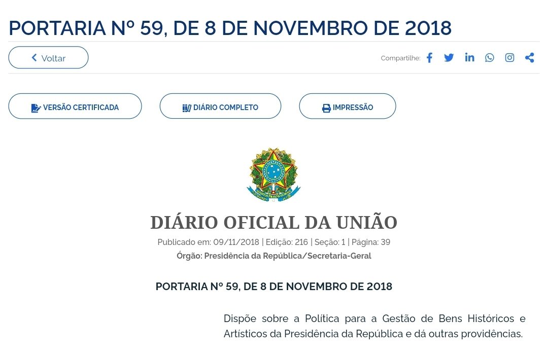 saritacoelho's tweet photo. A Portaria n° 59, de 8 de novembro de 2018, que estava em vigor quando do recebimento das joias da Arábia Saudita, define como "bem de natureza personalíssima" vários itens, entre os quais "joias, semijoias e bijuterias". Ela é posterior ao acórdão do TCU de 2016. https://t.co/65OAuh018d