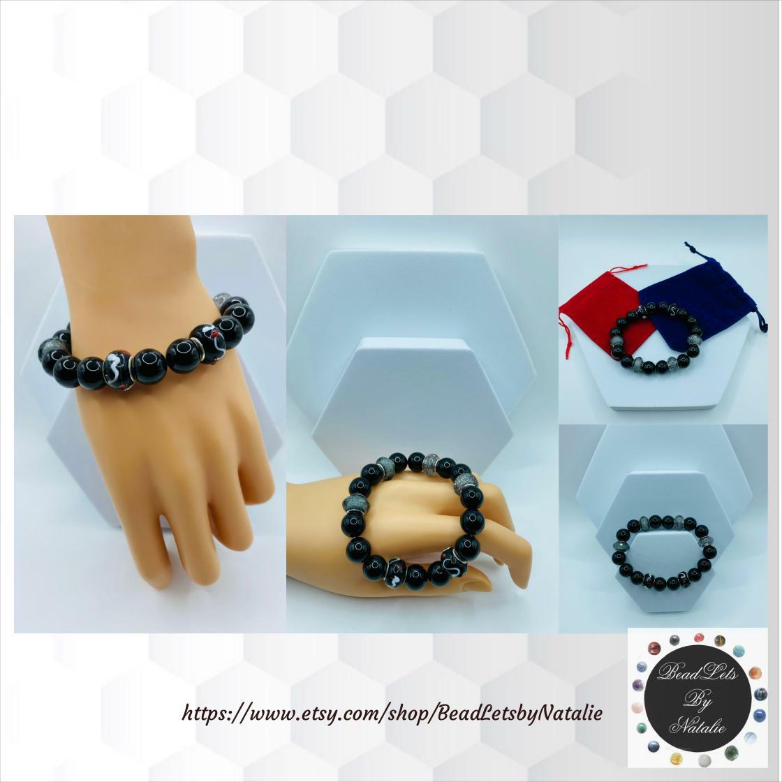 Just in! This unique ONYX Bracelet, Black Bracelet, Black Onyx, Black Onyx Stone, MENS Black Bracelet, Bracelets for WOMEN, Couples Bracelet for $23.95. 
etsy.com/listing/116592…
#BlackBracelet #OnyxBracelet