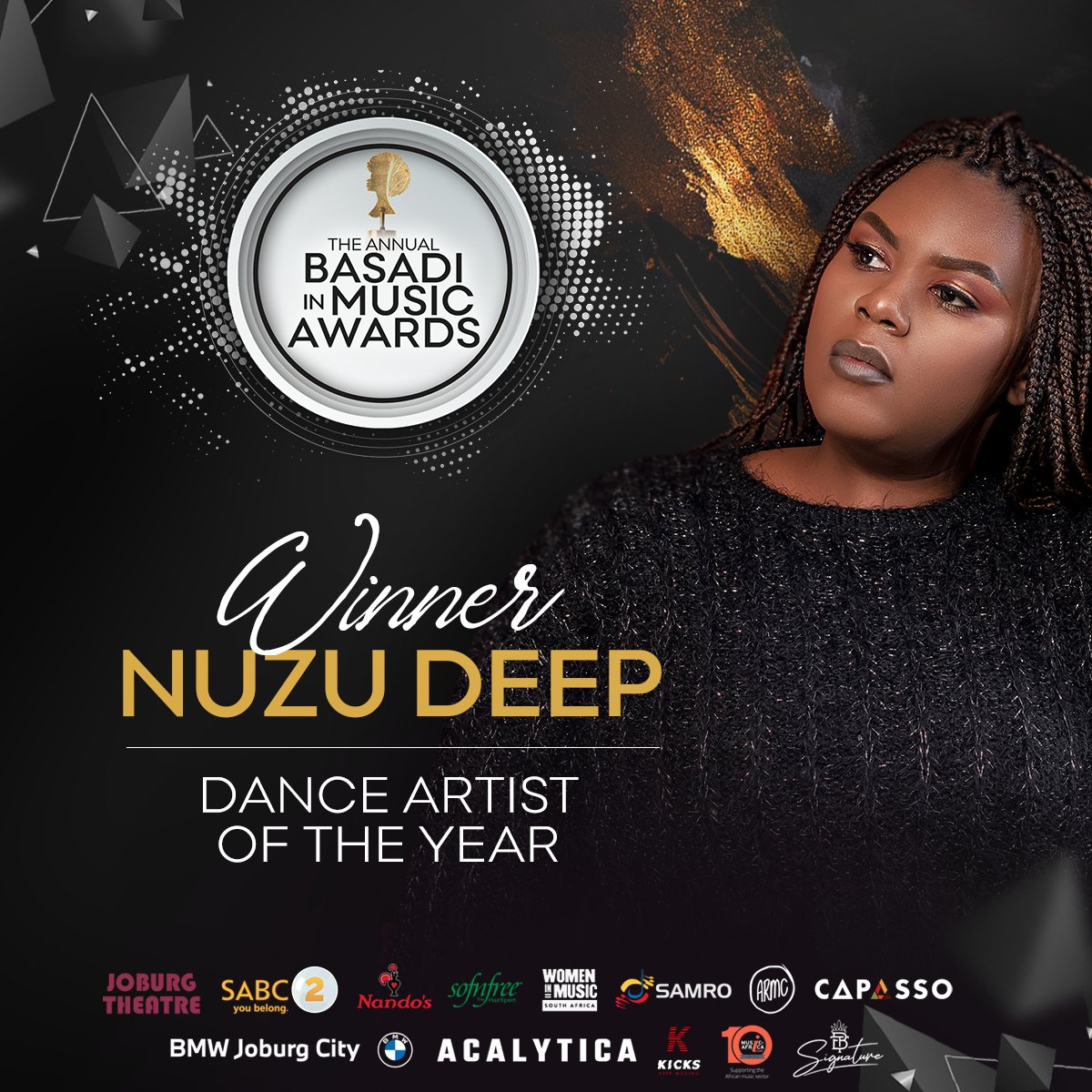 Basadi_awards's tweet photo. Dance Artist of the year winner @NuzuDeep 👑🔥🔥💞

#BasadiInMusicAwards2023 https://t.co/sfjFwwkU4H