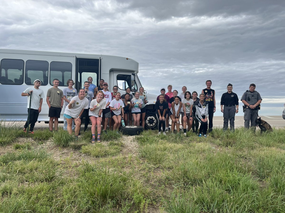 Shoutout to the Sherman County KS Sheriff Dept for helping out when our bus blew a tire.