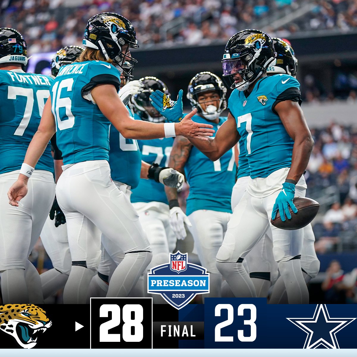 NFL's tweet image. FINAL: @Jaguars get the #NFLPreseason W! #JAXvsDAL