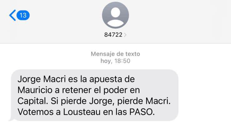 marianorecalde's tweet photo. Afiliados al @PJCiudad y muchos otros ciudadanos están recibiendo mensajes segmentados llamando a votar a Lousteau. Esta maniobra no solo busca confundir sino que configura graves violaciones a la ley: tráfico de datos personales y violación de la veda electoral. https://t.co/xliitKaTLV