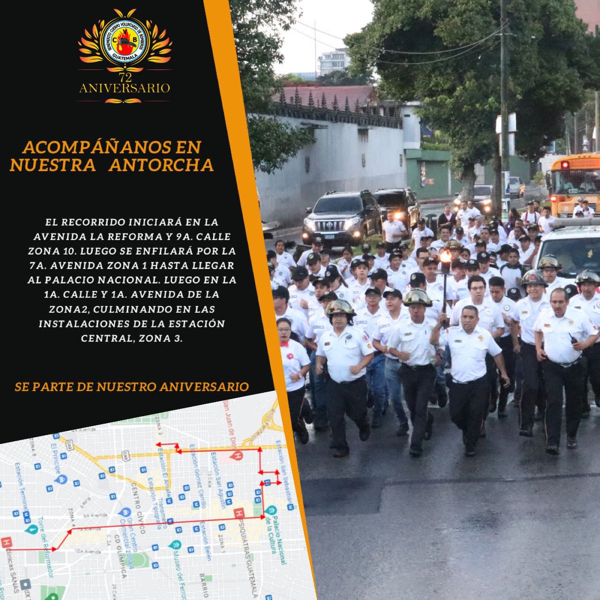 BVoluntariosGT's tweet photo. Para nosotros es grato informarles que hemos retomado las actividades de Aniversario esté 2023. 

Por lo que les hacemos la cordial invitación a participar en nuestra tradicional antorcha, este domingo 13 de agosto.

¡Los esperamos! https://t.co/444BddyVJk