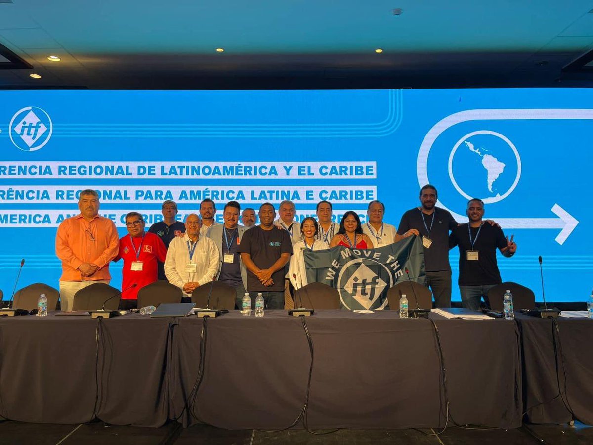 crisanchezpavon's tweet photo. "LA UNIDAD ÚNICO CAMINO".
Miembros del Sindicato de Trabajadores de las Líneas del Transporte, Agustín Serna, CONLABOR.
@ITFglobalunion https://t.co/aFm6n4SV0M