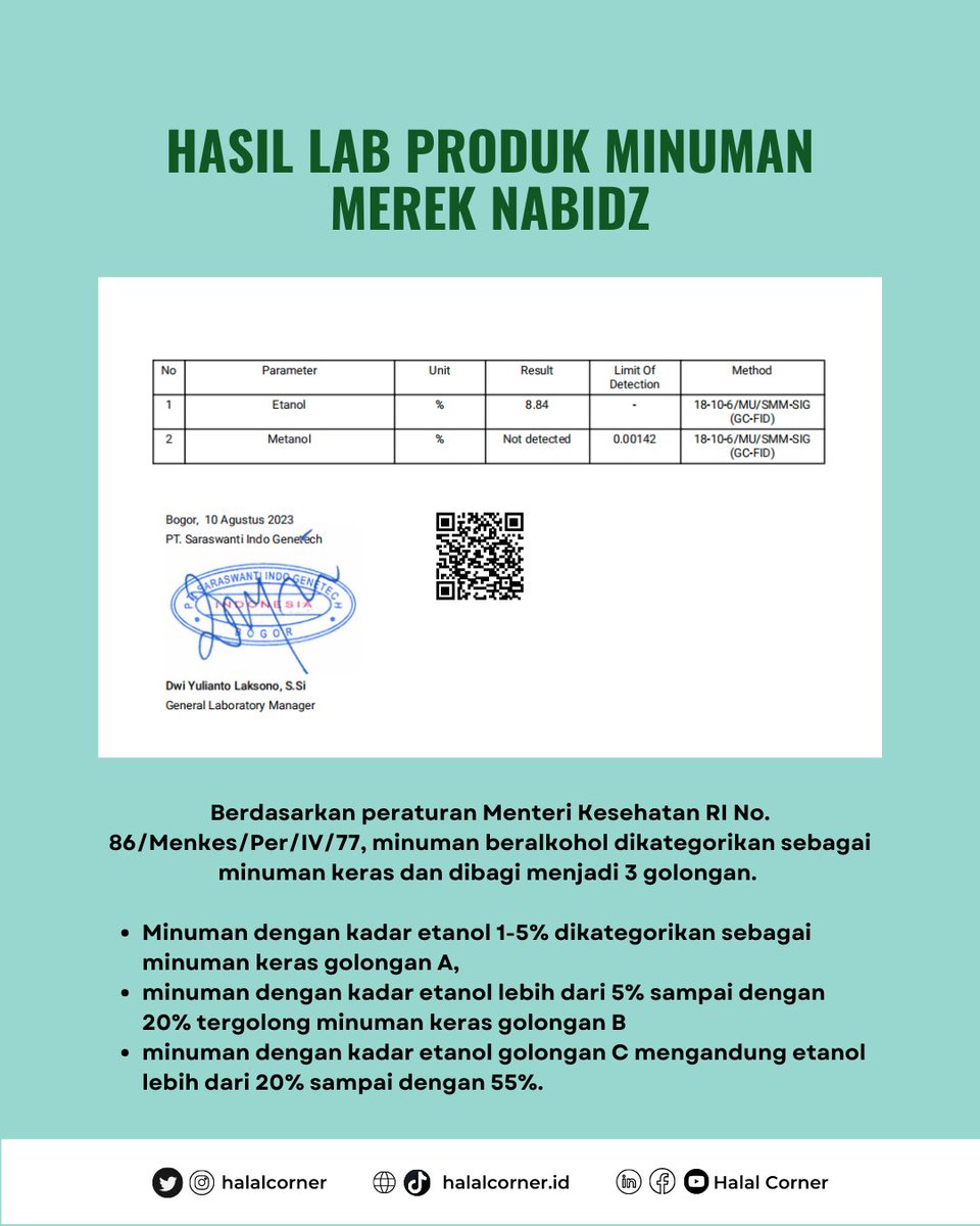halalcorner's tweet photo. PERSENTASE ALKOHOL DALAM MINUMAN FERMENTASI
Pagi pagi senam otak dulu ya #halalsquad
Selamat belajar
#hcalkohol #golonganmiras #miras #minol #minumanalkohol #eduhalal #infohalal #halalharam #halalismyway https://t.co/sY6wUPtDge
