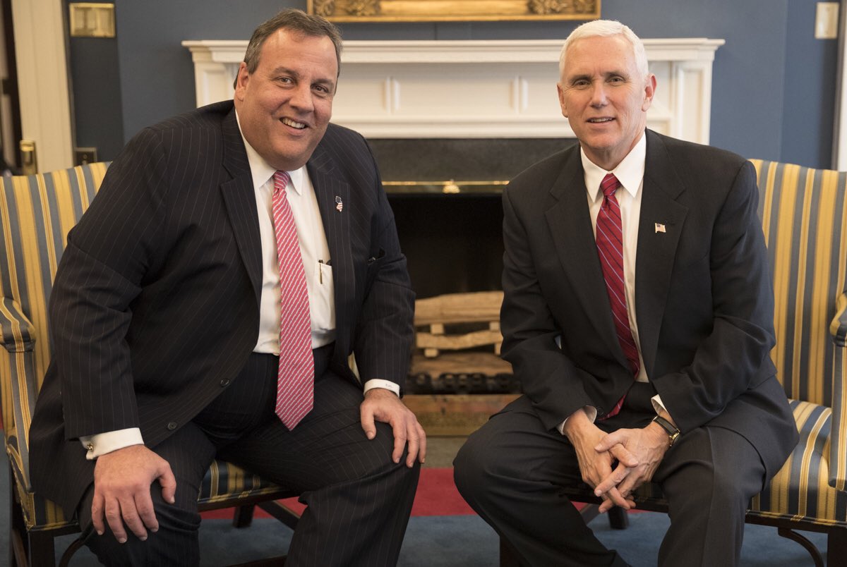 w_terrence's tweet image. Mike Pence is thinking about choosing Chris Christie has his Vice President.

What will be their campaign slogan