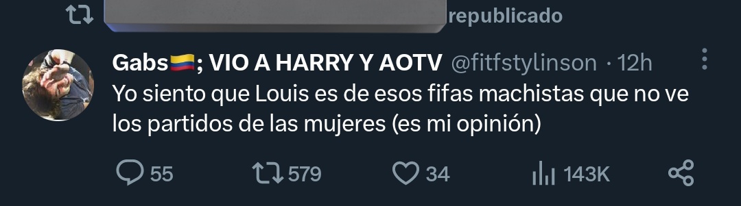 headlinera4's tweet photo. lo ridícula que hay que ser para que te de la cara de darle rt y estar de acuerdo a estas opiniones de mierda, nadie te quiere y odias a louis así de simple https://t.co/RdBmarVgjz