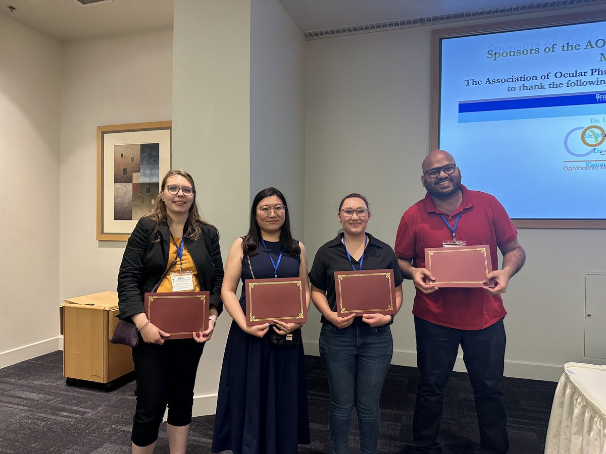 Poster winners. Yahoo for Ting Wang <a href="/WTingWT/">Ting Wang</a> #AOPT <a href="/IUSM_PharmTox/">Pharmacology Toxicology</a>