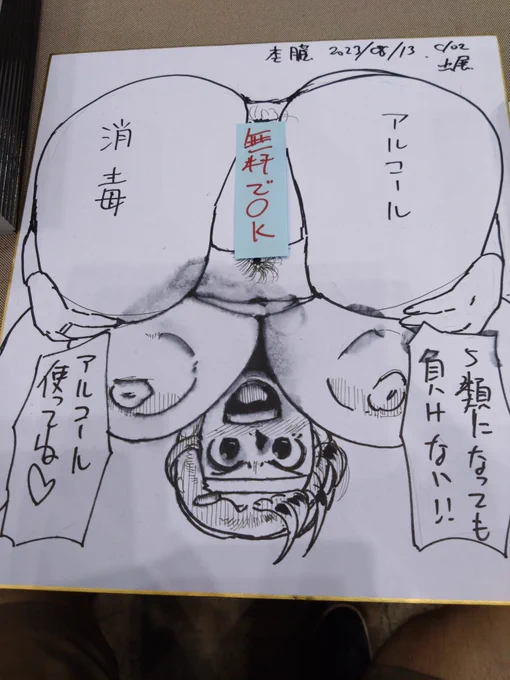 アルコールでどぼどぼになった使い込み色紙、どなたか無料でひきとってくだされ。 