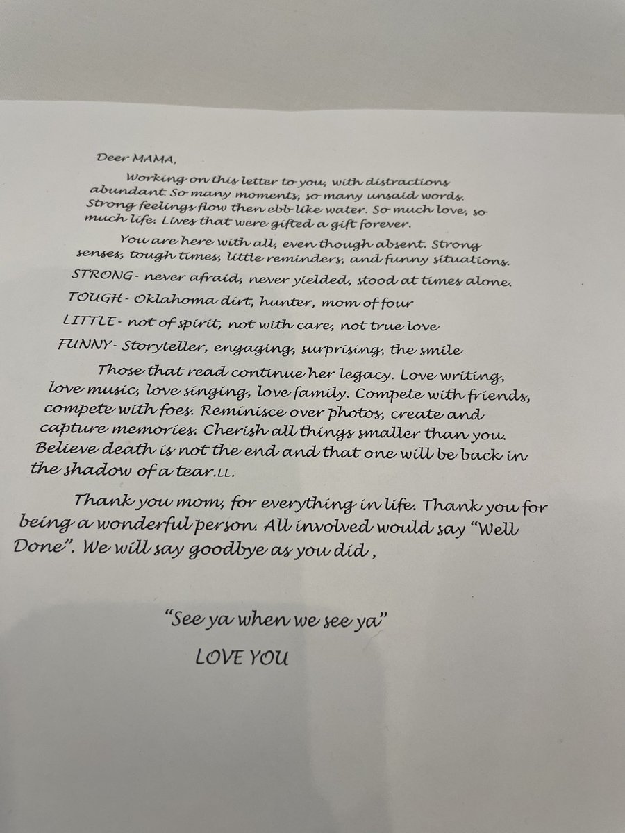 Celebration of Life today for Lou and the @SandraWente Langston family. What a day! We miss you “see you when we see you”