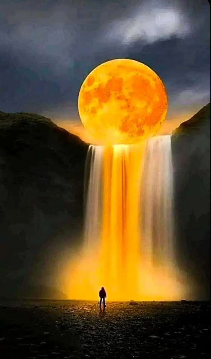 #Bellalmamia #moon #magical #landscape A truly magical scene is created by the gentle light reflection of the moon against the cascade of light. @bellaprincesa18 @Anishinabe_Life #Bellalmamia @MonumentalTasks
