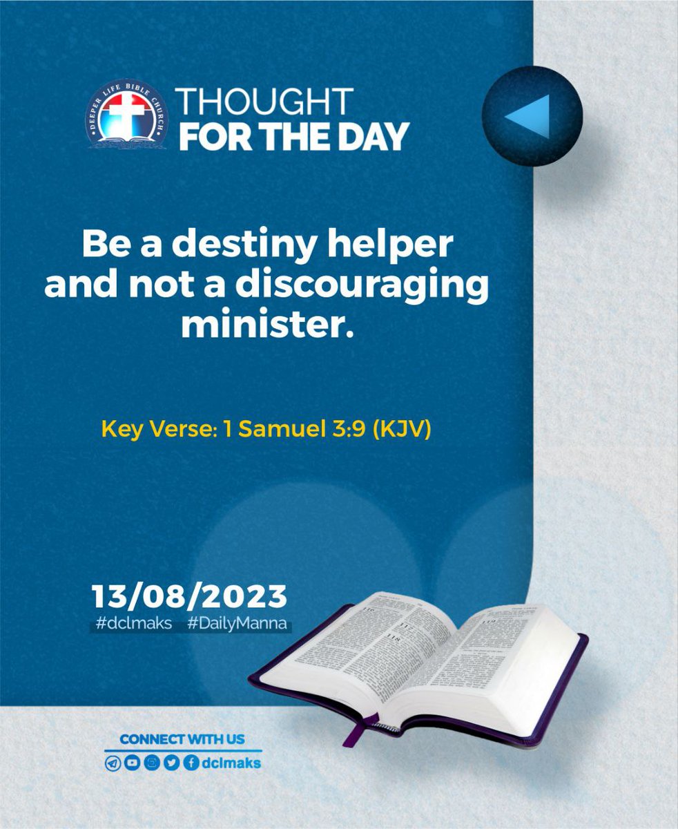 dclmaks's tweet photo. The place of scriptural guidance cannot be overemphasized. It was very instrumental in the upbringing of Samuel.

Parents and spiritual leaders have a role to play in nurturing and guiding young ones to ensure they are preserved in the faith.

#DailyManna
#dclmaks
#DeeperLifeAt50 https://t.co/IUifG7Lfbr