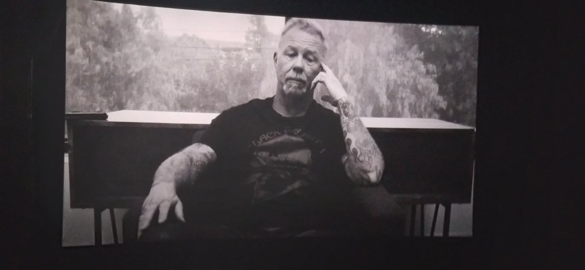 bowiehetfield's tweet photo. Photographs of the happiest and greatest day of my life, yes, the premiere of 72 seasons in the cinema. Seeing the boys on the big screen has been the best thing he could experience. I love you guys with all my heart.😊🍀🤘🏻💀🖤
#MetallicaCinemaMemories 
@Metallica https://t.co/0xZsHTPUAW