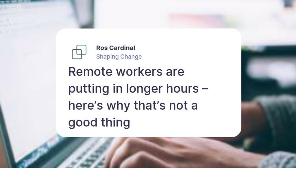 CardinalRos's tweet image. Contrary to what many employers and employees believe, working overtime and exceeding the normal 40 hours per week does not equate to higher productivity.

Read more 👉 lttr.ai/AEXEj

#WorkLifeBalance #RemoteWorkingChallenges #BurnoutPrevention #WorkLongerHours