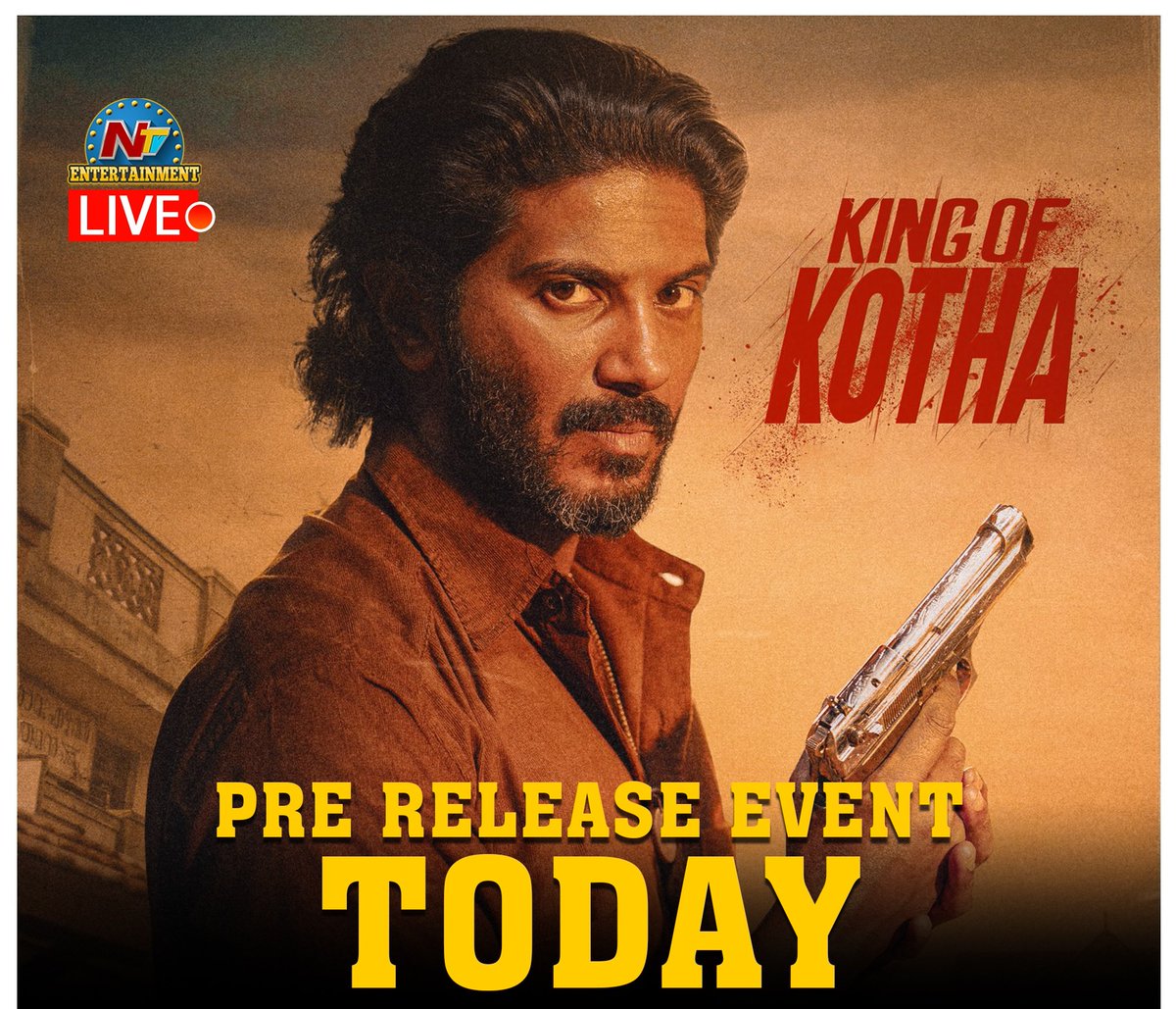 #KingOfKotha Pre -Release Event Will Happen Today In Hyderabad 📍Bangalore, 📍Chennai, 📍Kochi & Trivandrum 📍Mumbai & Delhi 📍Dubai #DulquerSalmaan #KingOfKotha