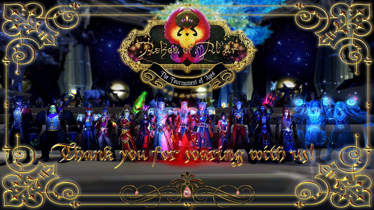 Ashes of Al'ar's last day of <a href="/ToA_Warcraft/">Tournament of Ages</a> was a FANTABULOUS ONE! Thank you for arriving at our booth &amp; making so many merry Moon Guard memories with us! We look forward to extending the Bough of Thas'alah to dazzle you once again! 

Dream well, when you do! 🍷✨
#WorldOfWarcraft
