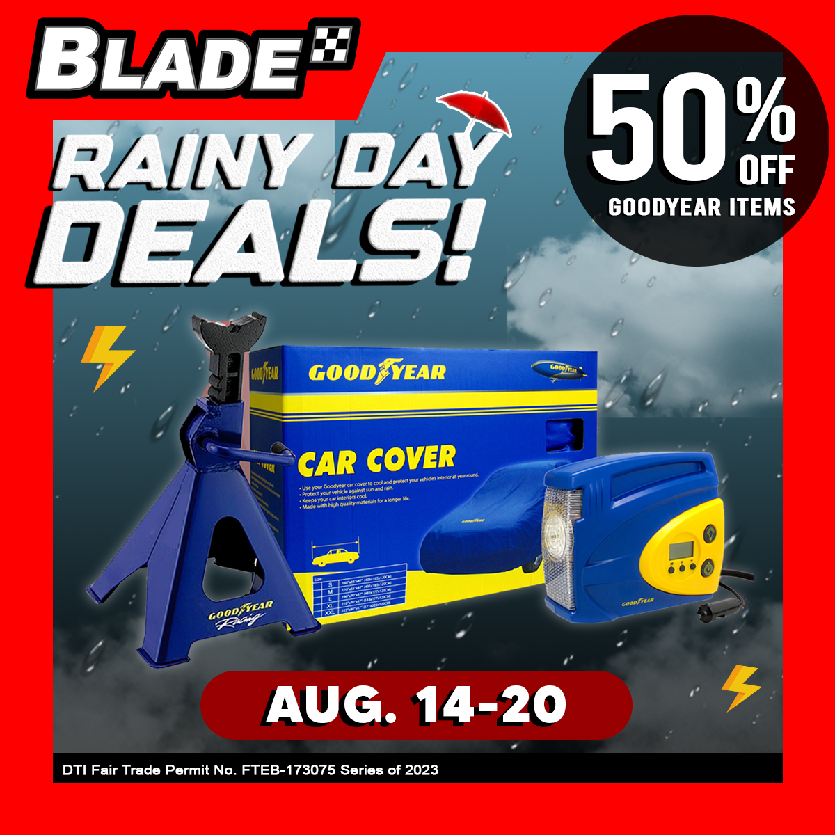 lookosale's tweet image. Up to 50% OFF on a wide range of Car/Motorcycle Accessories this August 14-20, 2023! 🌧️
#itsBladeitsBetter #BladePH #looksale #lookosale 💯
 
lookosale.com/deals/blade-ra…
