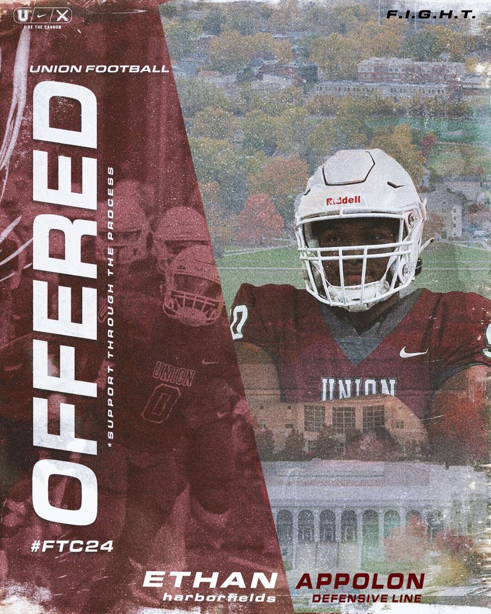 EthanAppolon's tweet photo. After a great visit today I am extremely blessed to say I have received my first offer from Union College!! Thank you for the opportunity @Coach_Poppe #FTC https://t.co/Qyx8ENvV6o