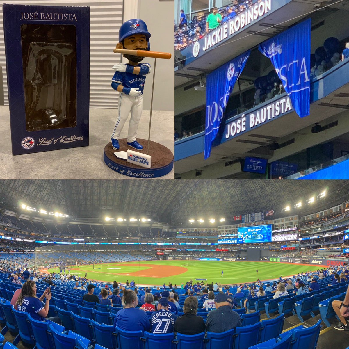 LongthorneJess's tweet photo. Such a incredible day at the ballpark! Congrats to one of my forever faves @BlueJays @JoeyBats19 on his #LevelofExcellence induction! Well deserved! Thanks for everything José! It was one heckuva ride! #NextLevel #BlueJays https://t.co/7Pl73nE8P5