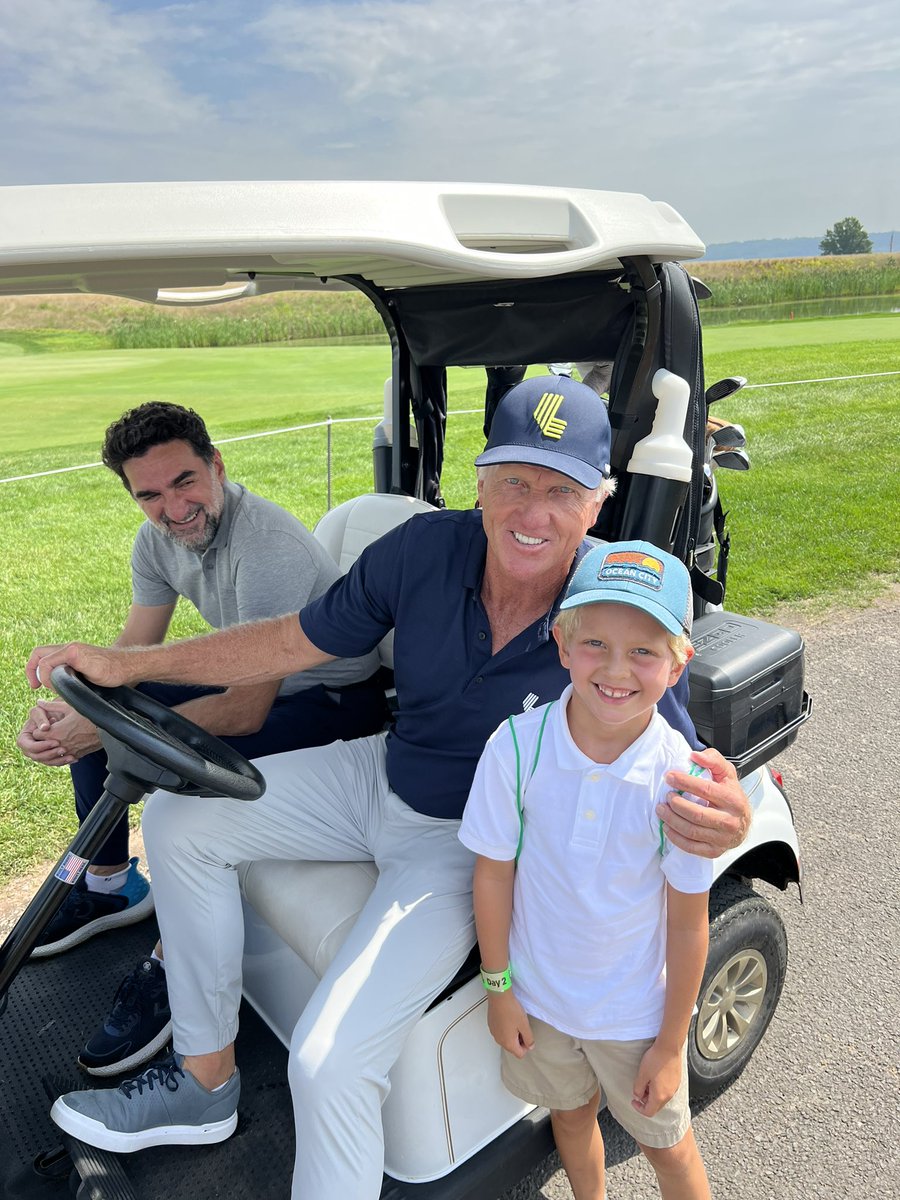RealBanner77's tweet photo. Thank you @SharkGregNorman and HE for welcoming my son to LIV golf ! What an incredible experience we had !! 
#LIVGolf https://t.co/fZSbokP0DG