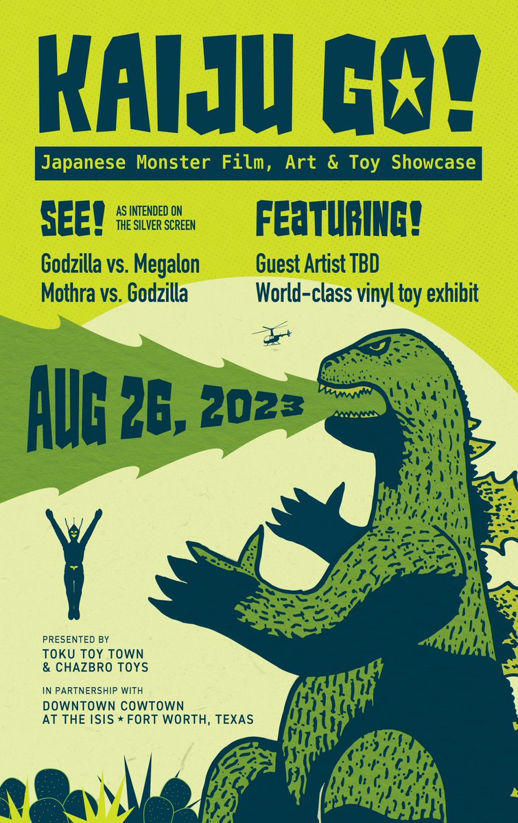 Heads up! KAIJU GO is just around the corner! Make sure you grab your tickets ASAP #Dallas/#FortWorth #kaiju fans! I'll be there, along with the legendary @BobEggleton1, with tons of toys, art, movies and other forms of massive monster madness!!!
kaijugo.com
