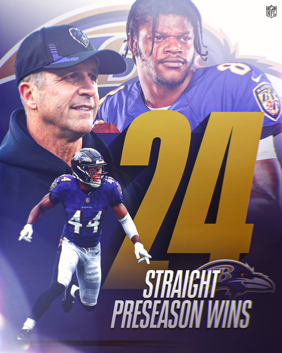 The <a href="/Ravens/">Baltimore Ravens</a> preseason streak continues! #NFLPreseason