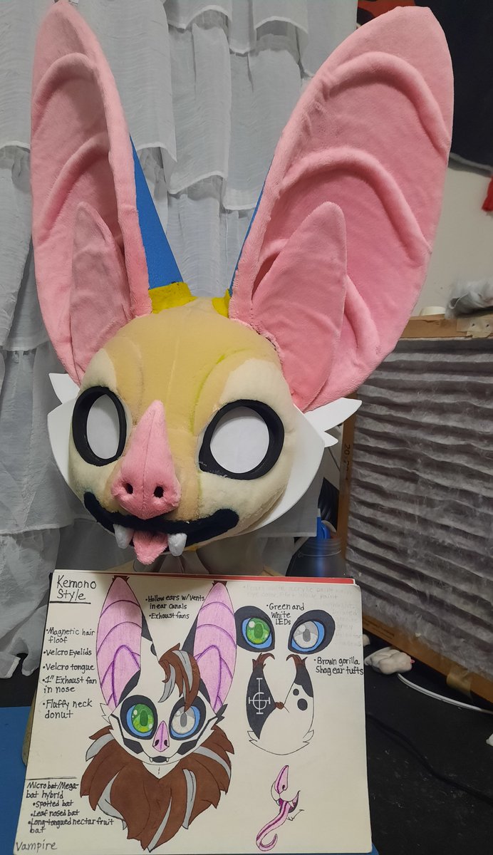 MatchaFursuits's tweet photo. Here's Batpia, a #kemono style bat I'm working on, based on #PapaEmeritusIV from #thebandghost #GhostBand #ghostbc #MatchaFursuits #FursuitEveryday #fursuitmaker #fursuit #FursuitsFriday #kemonofursuit #kemonofurry #furry #furries #furrycommunity #furryfandom #furryart https://t.co/4q2G4vZ80H