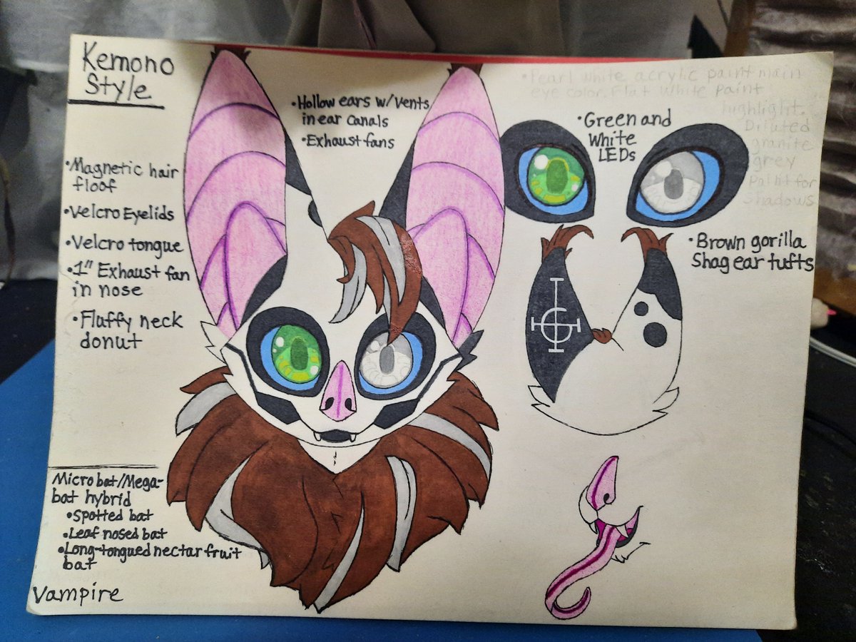 MatchaFursuits's tweet photo. Here's Batpia, a #kemono style bat I'm working on, based on #PapaEmeritusIV from #thebandghost #GhostBand #ghostbc #MatchaFursuits #FursuitEveryday #fursuitmaker #fursuit #FursuitsFriday #kemonofursuit #kemonofurry #furry #furries #furrycommunity #furryfandom #furryart https://t.co/4q2G4vZ80H