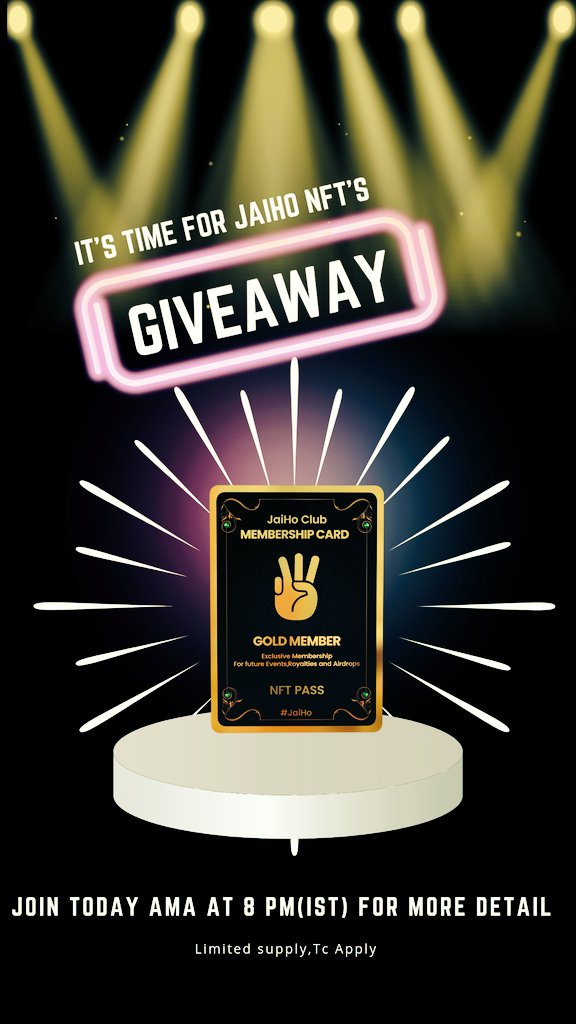 JaiHoNetwork's tweet photo. 50 JaiHo NFT'S Giveaway 🎁
1NFT = 1499/-
Limited Supply tc Apply 

Join Today AMA at 8PM (IST) 
For More Details 

Join us : https://t.co/0HJFPxslP1

#JaiHo #Crypto #NFT #Giveaway https://t.co/97ffqdOqBl