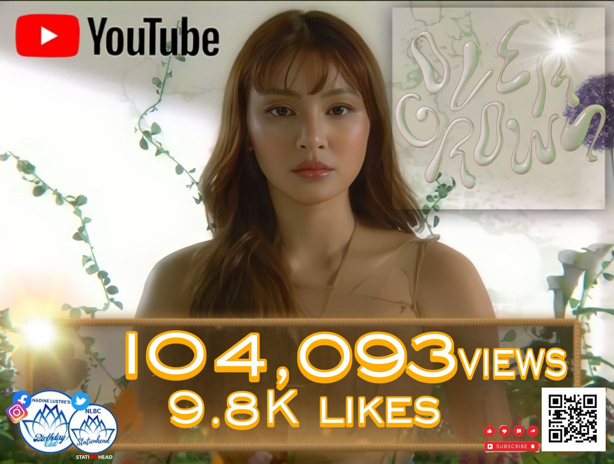 NLBCStreamers's tweet photo. 🌱 8/13/23 YouTube UPDATE: #NadineLustre's captivating 'Overgrown' Visualizer thrives with 104K views and 9.8K likes. Keep the streaming going, dedicated Nstans, and have a blessed Sunday! 💙

📺 Watch: https://t.co/ECuRKiFNan https://t.co/IJ5a4O6jkm