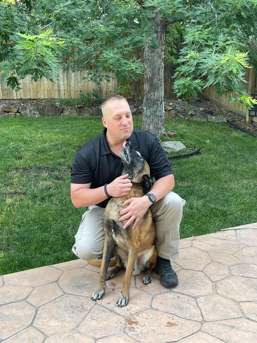 Losing a family member or loved one is difficult. Losing a member of your family, who was also your partner for 8 years, is equally as devastating.

K9 Flash and Officer Exstrom have been inseparable for 11 years. K9 Flash was born 12/12/2010 and became an Aurora Police K9 in