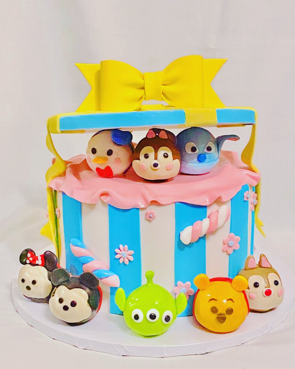 LikealotCakes's tweet photo. Yesterday we delivered Ruthie’s Disney Tsum Tsum cake. Gluten free vanilla with vanilla buttercream, covered in fondant. We also made 8 Disney Tsum Tsum cake pop characters (gluten free vanilla cake) covered in fondant. We appreciate you, Corinne! #LikealotCakes https://t.co/MkHA6uVm1h