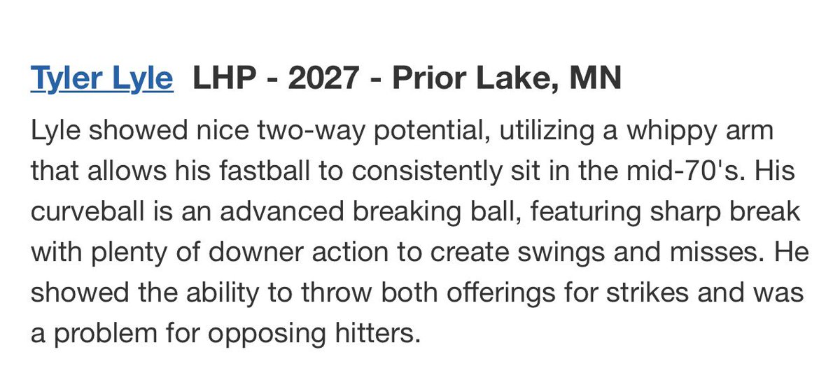 TylerLyle2027's tweet image. Thank you @Starters_BASE for preparing me for the #MWAllstate
I had a great time competing at the Midwest Allstate games