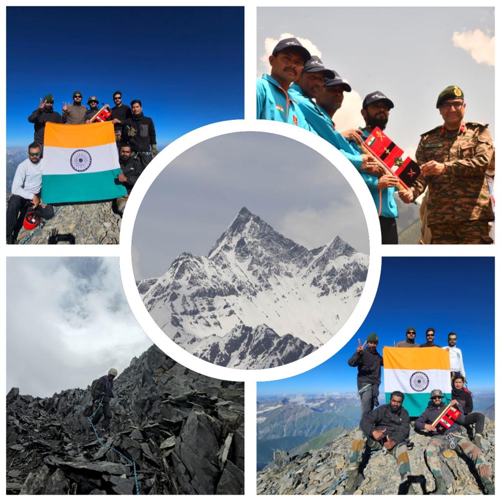 adgpi's tweet photo. To commemorate #AmritMahotsav, a daring team of 15 climbers from the #IndianArmy scaled the peak of #VajrTop, standing at an altitude of above 18000 feet and unfurled the #NationalFlag. The expedition is a testimony to the spirit of patriotism, mountaineering skills and sense of adventure of the #IndianArmy.

#Adventure
#IndianArmy