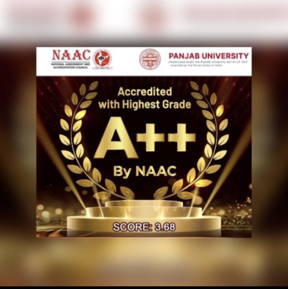 gh5_pu's tweet photo. Proud to share that Panjab University has been accredited with A++ by NAAC!
This is a significant achievement that reflects the dedication and hard work put in by the entire university community.
@OfficialPU @NAAC_India
#NAAC https://t.co/mr3zlKocxN