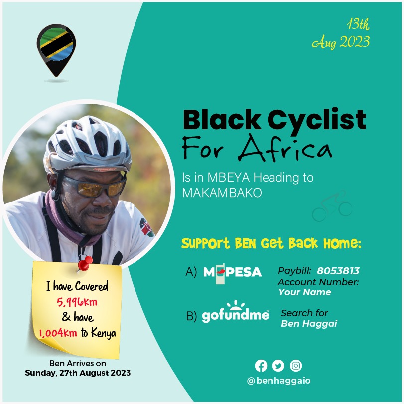 RorioElkana's tweet photo. Our #Champion @benhaggaio is back on the saddle and heads to #Makambako. Supporters are invited to celebrate his achievements on 27/8/23 at #YMCA  #Nairobi. We Move! 
#BushraDiaryLeaked  #RussiaIsLosing #Hawaii 
#PriyankaChaharChoudhary 
#PremierLeague 
#RainyDaysByV 
#Pathaan https://t.co/lnEvdKtQeM