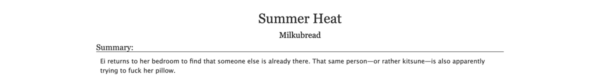 milkubread's tweet photo. Summer Heat | #eimiko #yaemiko #raidenei

✧ Genshin Impact
✧ Ei/Miko
✧ 5.2k (complete)
✧ Rated E  

Miko is in heat, and has decided to make that Ei's problem.

https://t.co/zbHkvd23IF https://t.co/QbWBMVPzy0