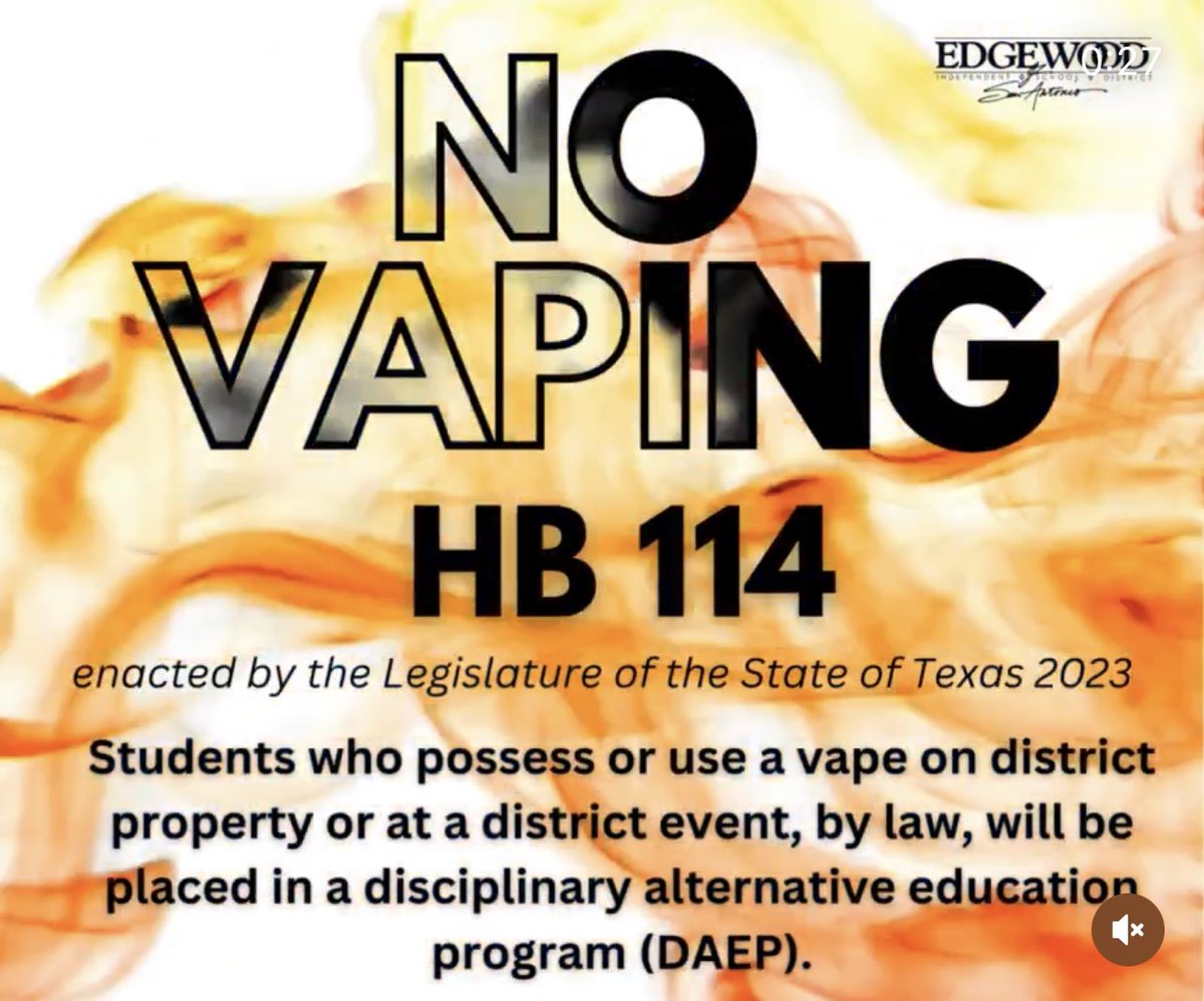 🚨 Attention parents, guardians and students: A new law regarding vaping goes into effect this school year. Under HB 114 any student in possession of or using a vape on district property or at a district event (on or off school property) will be placed in a disciplinary