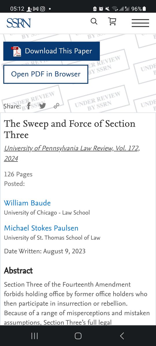 UmlandAndreas's tweet photo. #SectionThree of the #USConstitution's Fourteenth Amendment covers a broad range of conduct against the authority of the constitutional order. It disqualifies former President #DonaldJTrump from participation in presidential elections. @ssrn
https://t.co/SfnPfnPwRq https://t.co/A24jOKZYEE