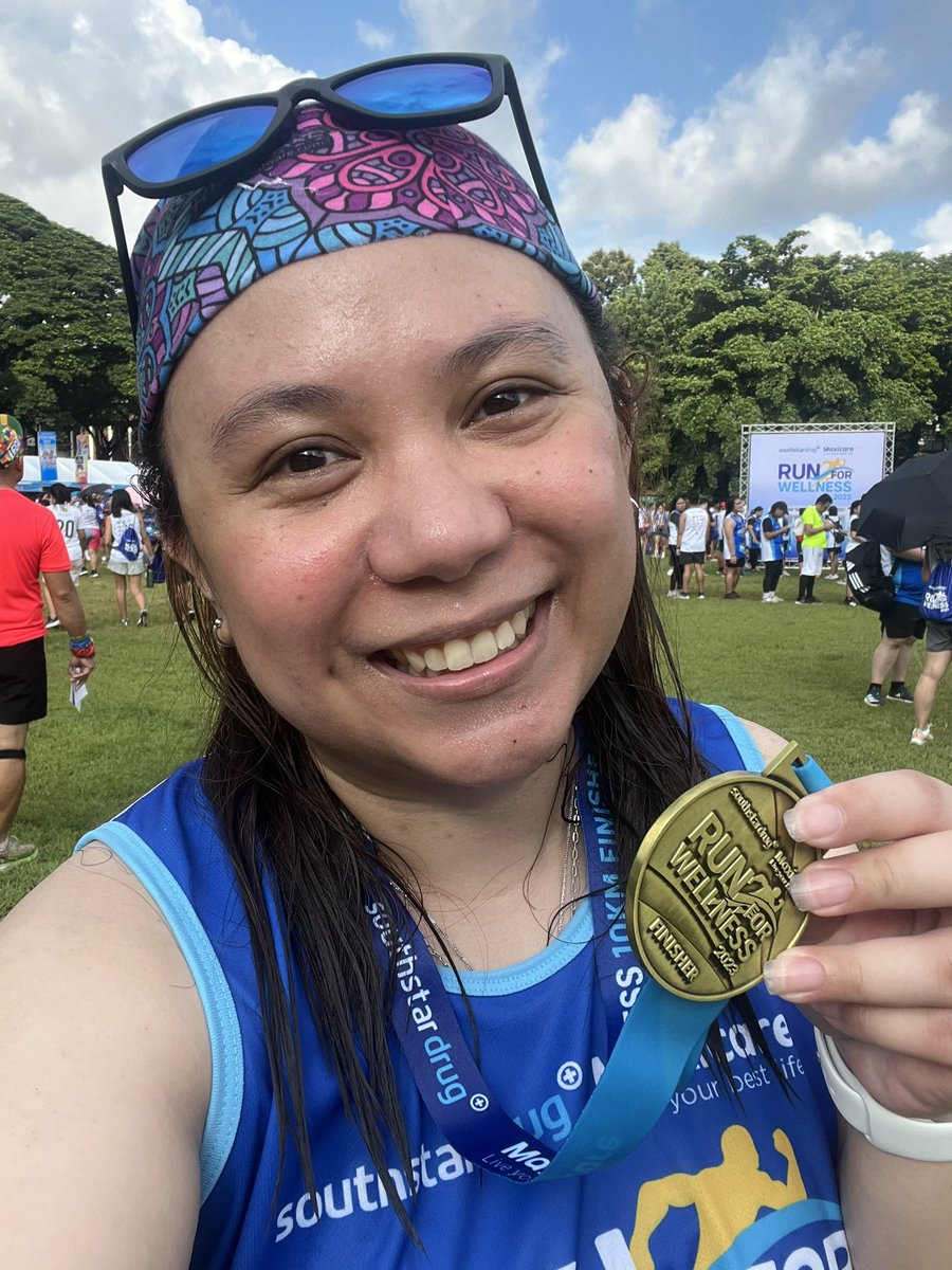 im_ellastrong's tweet photo. Definitely not my fastest nor faster than my last 10K run. But it was fun and pain free. No knee and back pain. Praise God! π ππ»ββοΈπ
#RunForWellness2023
#SSDxMaxicare https://t.co/g7EX6i4J9l
