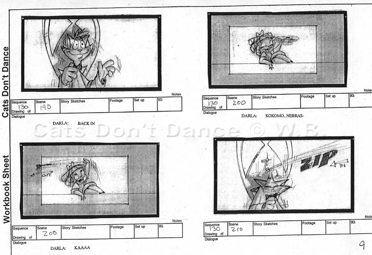 ArtofLostandCan's tweet photo. Storyboards for the beginning of the Big &amp; Loud sequence from Cats Don't Dance (1997) https://t.co/oUDZBU9PZh