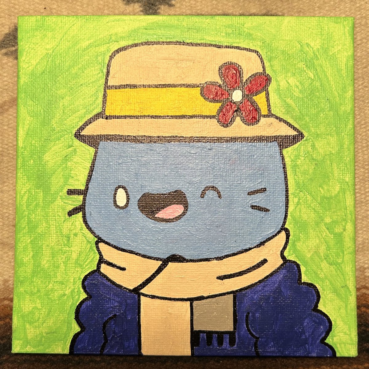 I painted my <a href="/coolcats/">Cool Cats</a> because I love it so much! I am pretty happy how it turned out! It was hard for me because I am bad at artistic things.

The hat sits a bit high and the color mixing isn’t great, but I’m very happy with it, this is good for me.😂 I love it! #WLTC