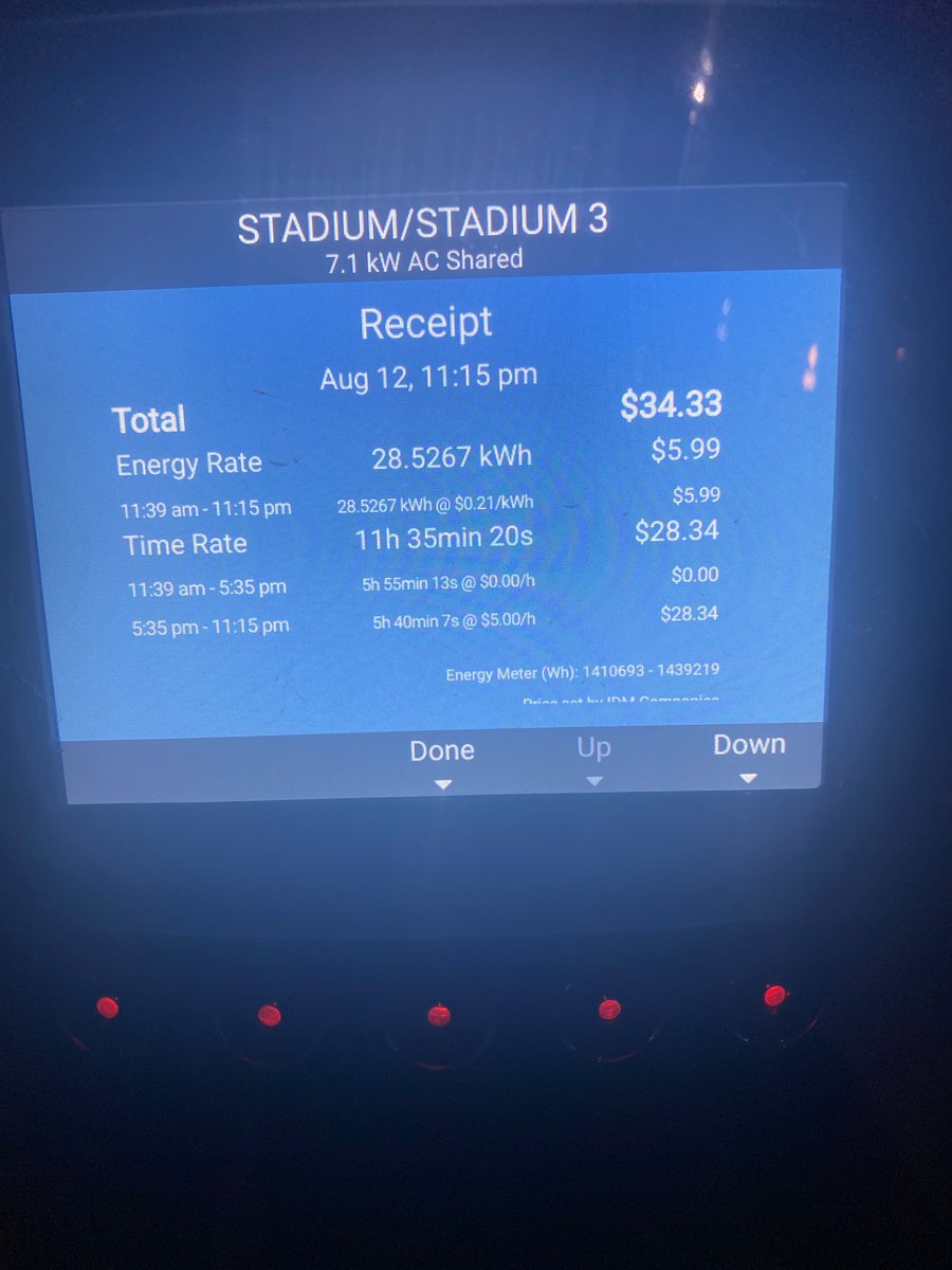 bubblie130's tweet photo. @ChargePointnet I just spent $6 In energy to charge and $28 because I was parked and plugged in. This is highway robbery. I will be looking into other options to charge my car. https://t.co/ZaxByei1xB