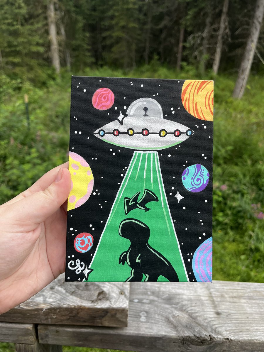FelineArts's tweet photo. This is 𝙧𝙚𝙖𝙡𝙡𝙮 what happened to the dinosaurs 🦖👽 https://t.co/APkY8kvBoU